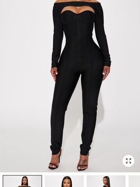 Off-Shoulder Black bandage Fashionnova Jumpsuit